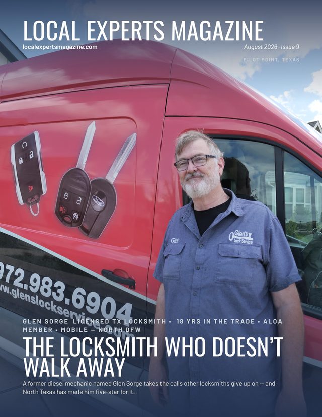 Local Experts Magazine cover, August 2026: Glen Sorge