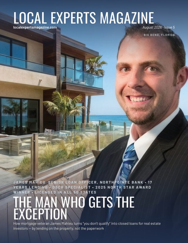 Local Experts Magazine cover, August 2026: James Mahieu